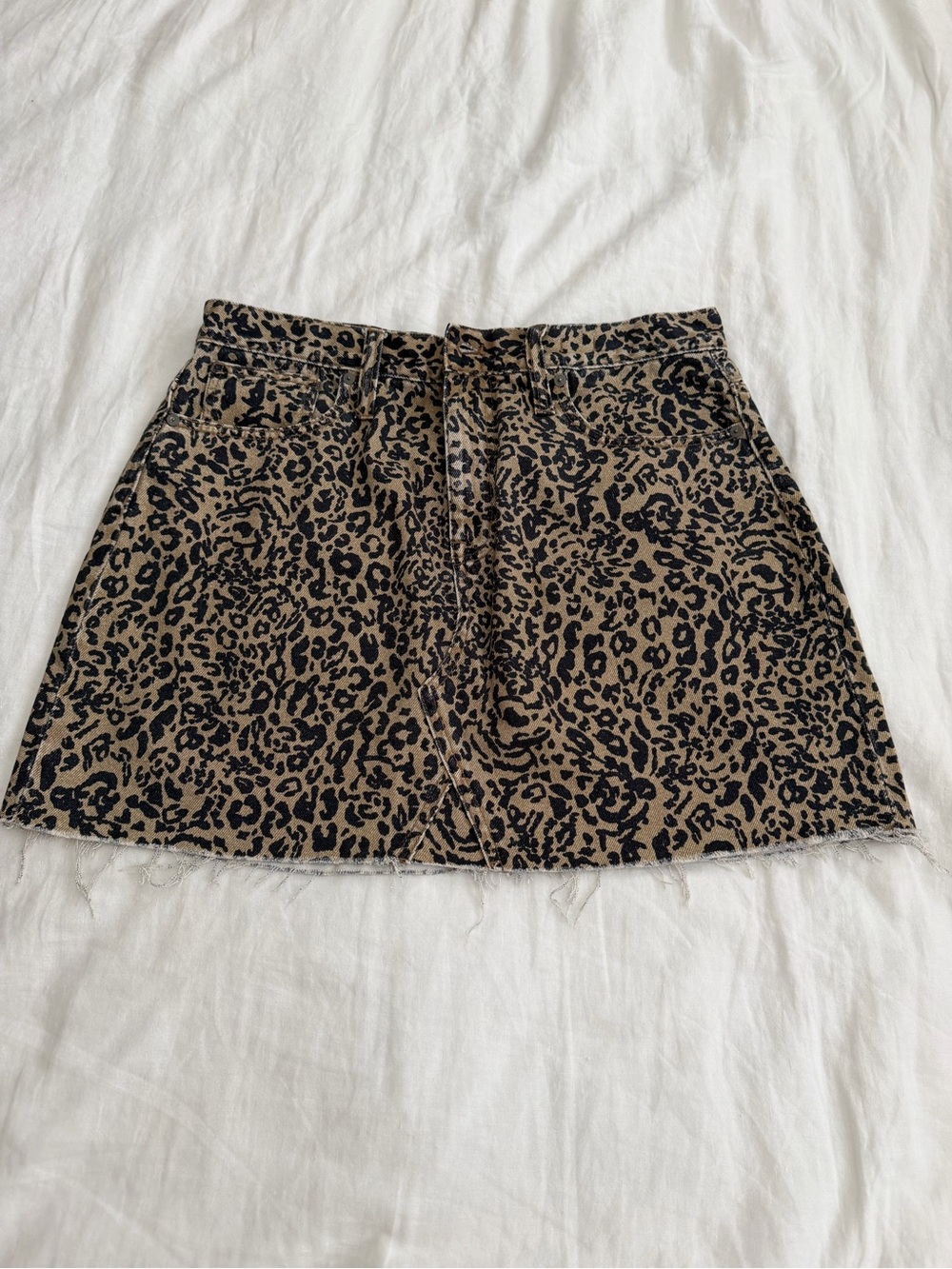 Madewell Leopard Print Mini Skirt in Brown and Black